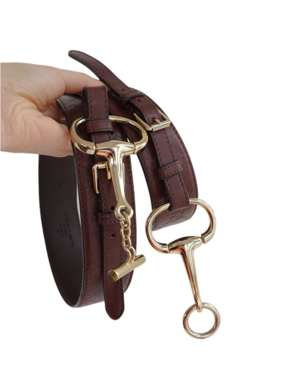 🖤GUCCI GUCCISSIMO Dark Brown Leather Beautiful Belt Size 95cm - Picture 4 of 5